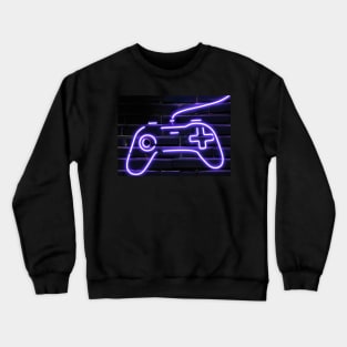 Neon Gaming Controller for Gamer Crewneck Sweatshirt